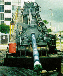 Figure 3 on this page shows a picture of typical surface-launched horizontal directional drilling rig.