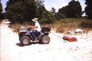 There are two pictures on this page and both show the use of vehicle-operated ground penetrating radar units.