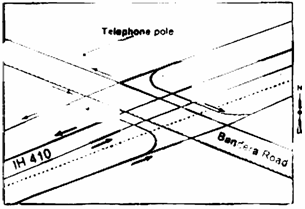 Figure 1 has to do with utility permit management using GIS and Internet technologies and illustrates a utility feature in a spatial model overlaying a roadbed centerline map.