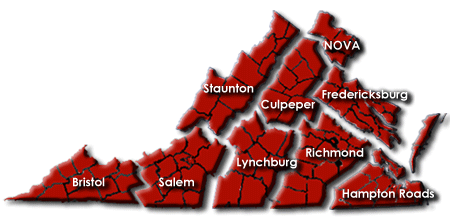 Virginia Map — click Districts link for text list
