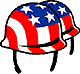 Graphic: Helmets with the U.S.flag on them.