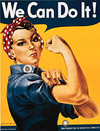Graphic: Rosie the Riveter poster.
