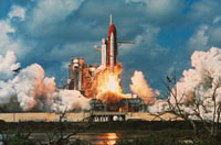 Photo: Shuttle at lift off.
